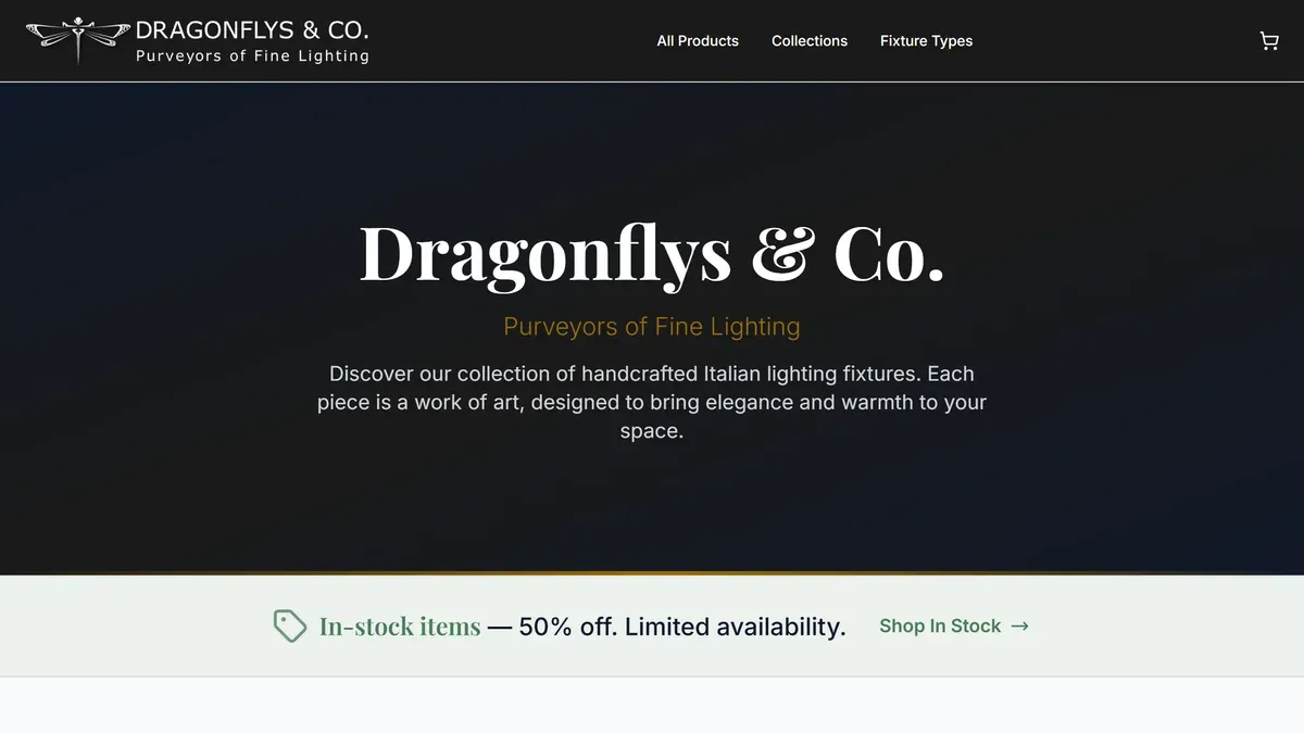 Screenshot of the Dragonflys & Co website